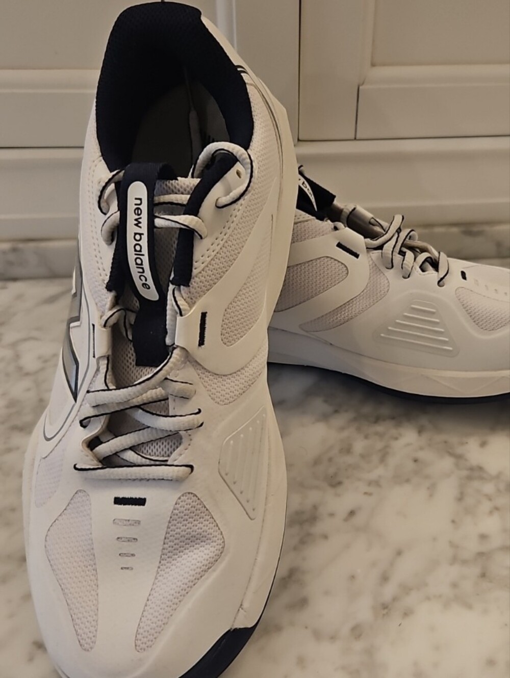 New Balance Men’s White and Black Low-Top Athletic Sneakers